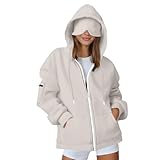 2025 Neu Hoodie Damen mit Integrierter Augenmaske, Sweatjacke Damen Mit Reißverschluss Mantel...