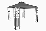 Pavillon Ersatzdach wasserdicht mit PVC Beschichtung 3 x 3 Meter - anthrazit - Pavillondach mit...