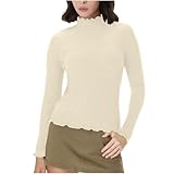 Lovraj Rollkragenshirt Damen Langarm Rollkragenpullover Slim Fit Layering Oberteile Thermal...