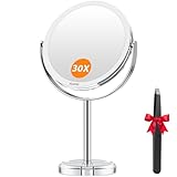 Auxmir Kosmetikspiegel 30X/1X, Schminkspiegel, Doppelseitiger Abnehmbarer Vergrößerungsspiegel,...