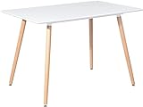 H.J WeDoo Rechteckig Esstisch Küchentisch Buchenholz für 4 Stühle Esszimmertisch Tisch mit...