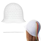 MIRKUZI Colorationszubehör 1 Stück Silikon-Highlight-Kappe mit Häkeln, Highlight-Kappe,...