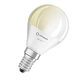 LEDVANCE Smarte LED-Lampe mit WiFi Technologie, Sockel E14, Dimmbar, Warmweiß (2700 K), ersetzt...