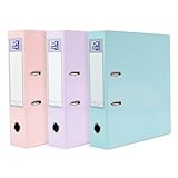 Oxford Premium Akten-Ordner A4, pastell, 8 cm breit, Kunststoff Ordner, 3 Farben, 3 Stück