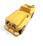 Holzspielzeug Kipplaster, handgefertigtes Baufahrzeug mit beweglichen Teilen, natürliches...