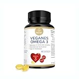 Veganes Omega 3 – 1.500 mg Algenöl mit 900 mg DHA und 450 mg EPA pro Tagesdosis – 90...