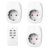 HBN 3X Funksteckdosen mit 1 Fernbedienung 16A/3.680W, Ferngesteuerte Stecker Set für Innen...