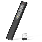 Wireless Presenter Powerpoint Fernbedienung Laptop mit Hyperlink Lautstärkeregler, 2.4Ghz PPT...