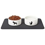 PARENCE.- rutschfeste Napfmatte für Hund und Katze – 30x40 cm Schutzmatte für Futter und Wasser...