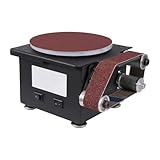KANBCNG 100W Elektrischer Mini Bandschleifer Band und Tellerschleifer 7-Gang Drehzahlregelung mit...