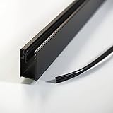 WITEN&NOCK Wandanschlussprofil aus Aluminium für Dusche Glaswand 6-8 mm schwarz matt Länge 200 cm