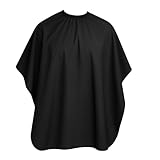 ECENCE Friseurumhang mit professionellem Hakenverschluss - Haarschneideumhang Schwarz 120x100cm,...