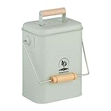 Relaxdays Komposteimer Küche, 3,5 Liter, 2 Aktivkohlefilter, Deckel, Henkel, Eisen & Holz,...