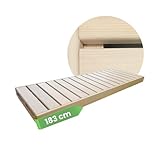 Suleno® Sauna Zubehör – Saunaliege Holz aus Hemlock, kürzbar, astarm – Saunabank LARVIK in 3...