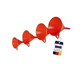 hünersdorff Trichter-Set 4-teilig, Rot | Robuste Einfülltrichter aus bruchsicherem HD-PE mit...