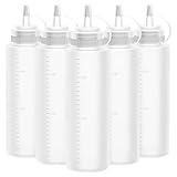 Gvolatee Squeeze Flasche, 5 Stück 250ml 8oz Plastik Quetschflasche Mit Kappen - BPA Frei,Kein Leck...