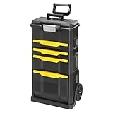 Stanley Rollende Werkstatt aus Metall-Kunststoff 1-79-206 – Werkzeugwagen leer mit 3 modularen...