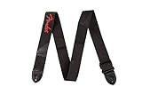Fender Gitarrengurt, Polyestergewebe mit Rotem Logo, Verstellbar 33”-53”, Schwarz