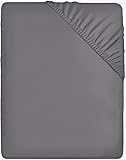 Utopia Bedding - Spannbettlaken 180x200cm - Grau - Gebürstete Polyester-Mikrofaser Spannbetttuch -...