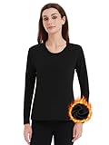Soudittur Innenfleece Thermounterwäsche Damen Thermo Oberteil Langarm Unterhemd Winter Thermal...
