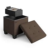 Aufbewahrungs-Ottomane mit Aufbewahrungsbehälter, 38,1 cm, quadratischer Ottomane mit Stauraum für...