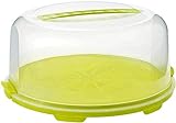 Rotho Fresh hohe Tortenglocke mit Haube und Tragegriff, Kunststoff (PP) BPA-frei, grün/transparent,...