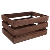 Garneck Vintage Holz Aufbewahrungsbox Mittel 35X25X18cm Rustikale Obstkiste mit Lattenwänden...