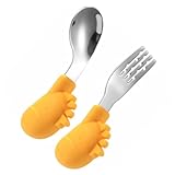 HEALSOPTHY Esslernbesteck Kurzstielige Löffel und Gabel aus freiem mit Aufbewahrungsbox...