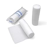 Mullbinden 12 Stück à 10cm x 4,5m | Medizinische PBT Bandagen - Fixierbinden (12er Set)
