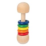 Ruilonghai Baby Rassel Spielzeug aus Holz | Holzrassel Babyzahnspielzeug,Leicht zu greifende...