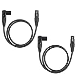 Fegtrtyoa Rechtwinkliges XLR-Kabel (2er-Pack), Männlicher zu Geradem Weiblichem Anschluss 1FT,...