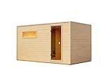 Karibu Gartensauna 396,1x224,9x212,4cm│Außensauna mit Vorraum│mit bronzierter Glastür & 2...