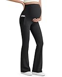 G4Free Umstandshose Damen Umstandsleggings Yogahose Hohe Taille Schlaghose Bootcut Umstandsmode...