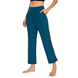 Nidddiv 7/8 Caprihose Damen High Waist Jogginghose Sporthose Cargo Hose Sommer Freizeithose...