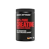 Body Attack Creatin Monohydrat 500 g Pulver - Made in Germany - hochwertiges mikrofeines Kreatin...