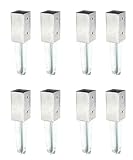 Alberts 8er Set Bodenhülse | für Vierkantholzpfosten, zum Einschlagen | feuerverzinkt | 71 x 71 mm