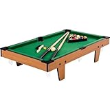 GAMES PLANET Mini Pool Billardtisch Micro inkl. Zubehör (2 Queues, Kugeln, Dreieck, Kreide,...