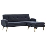 Sofa in L-Form Stoffbezug 186 x 136 x 79 cm Dunkelgrau, 246996