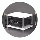 HiFi Regal 4 Ebenen mit AV Hi-Fi Ablagen, Plattenspielerständer mit stoßdämpfenden Füßen, Weiß...