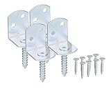 Alberts 213466 Flechtzaunhalter L-Form | in verschiedenen Ausführungen | galvanisch gelb verzinkt |...