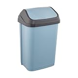 keeeper Mülleimer mit Schwingdeckel, 25 l, 33,5 x 25,5 x 53,5 cm, Swantje, Blau (Nordic Blue)