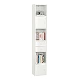 SoBuy STR10-W Bücherregal mit Schubladen Bücherschrank Standregal Aufbewahrungsregal Büroregal...
