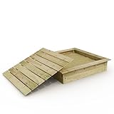 WICKEY Sandkasten Holz Sandkiste King Kong 145x145 cm mit Deckel für Kinder, Buddelkiste,...