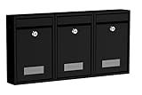 BASI | 3er Set Briefkasten | Wandbriefkasten Kompaktbriefkasten | DIN B5 | Namensschild jeweils 2...