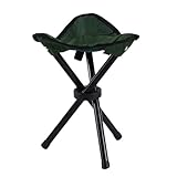 YUPEIUKLI Dreibeinhocker, tragbar, Höhe 12 Zoll, faltbar, 3-Bein-Stuhl zum Wandern, Camping,...