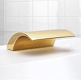 Quadratische Badewannenarmatur aus Messing mit 3 Griffen, Wasserfall-Duschmischer, Umsteller und...