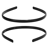 MIETONG 2 Stück Haarband - Schwarz Kunststoff Stirnbänder Einfach Haarband mit Zähnen Dünne DIY...