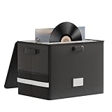 Celuicion Aufbewahrungsbox für Schallplatten – Aufbewahrungsbox mit Deckel und Griffen für...