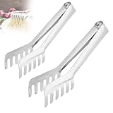 INHEMING 2 Stück Edelstahl Spaghetti Zange,Bistro Nudelzange,Nudeln Pasta Clip,Robuste...