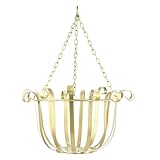 Sewroro Eisen Hängender Blumenständer Blumentopfhalter Wanddeko Balkon Pflanzkorb Metallrahmen